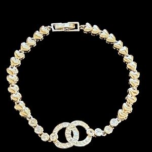 Elegant White Gold Filled Heart & CZ Bracelet